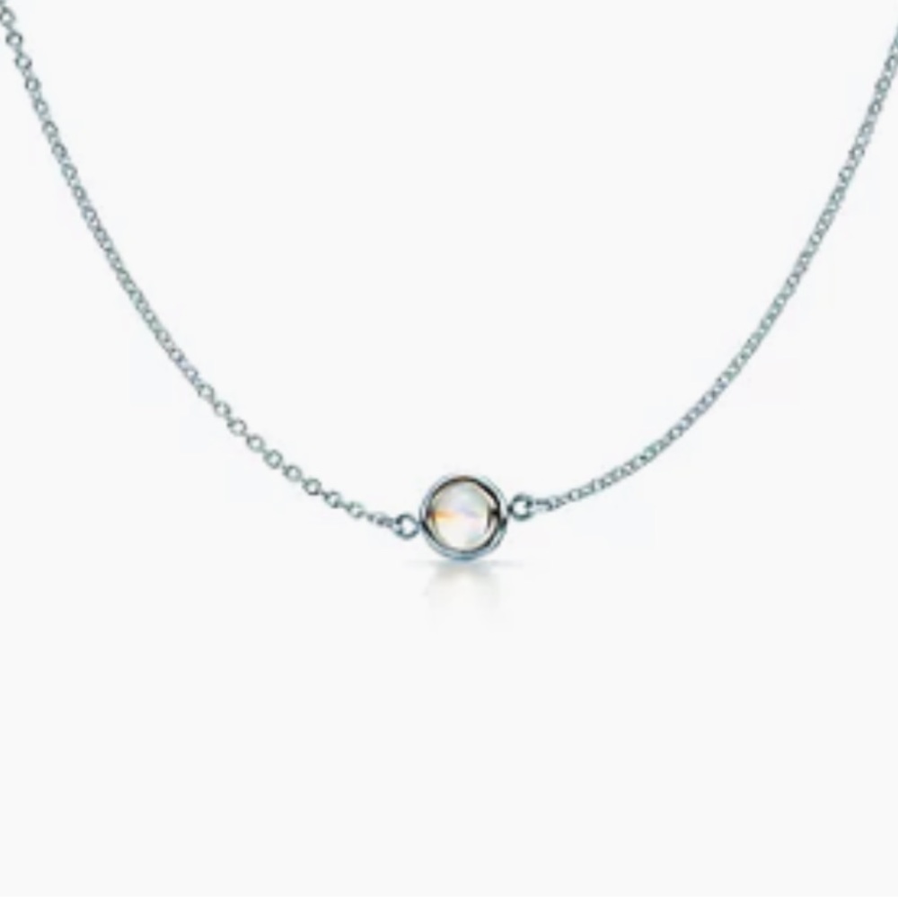 Tiffany Elsa Peretti Color by the Yard Pendant in Silver w/ Moonstone